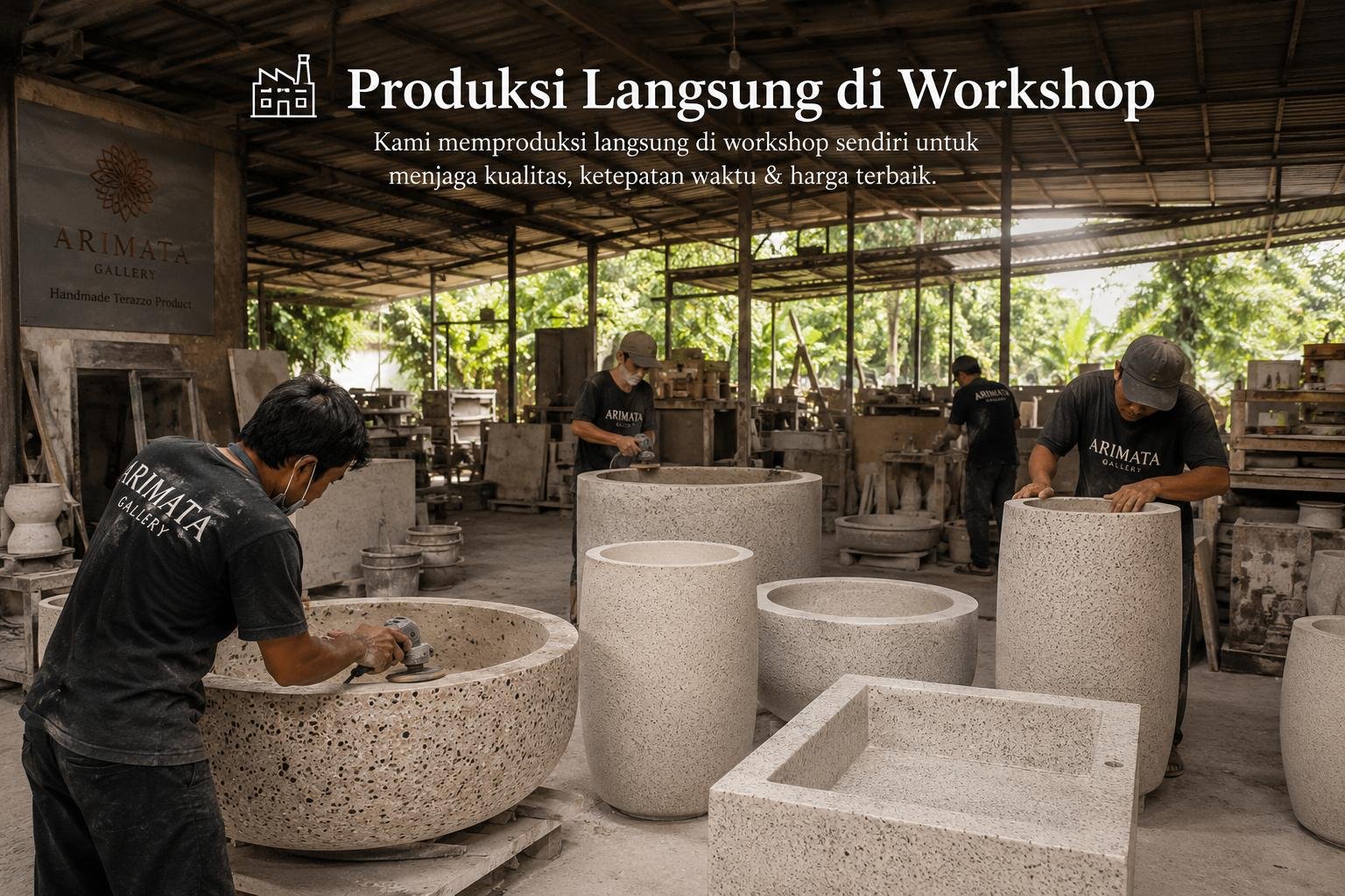 produksi teraso langsung dari workshop