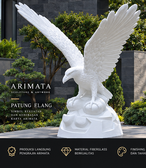 patung burung  rajawali dari bahan fiber resin