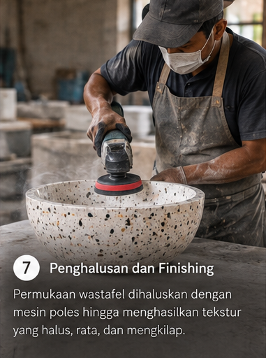 pembuatan wastafel teraso